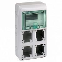 Распределительный шкаф KAEDRA, 8 мод., IP65, навесной, пластик, зеленая дверь | код. 13179 | Schneider Electric